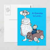 Carte Postale Mémé est l'amour (Devant / Derrière)