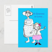 Carte Postale Mémé est l'amour (Devant / Derrière)