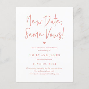 Carte Postale Même Vows ÉDITABLE COULEUR Modifier La date