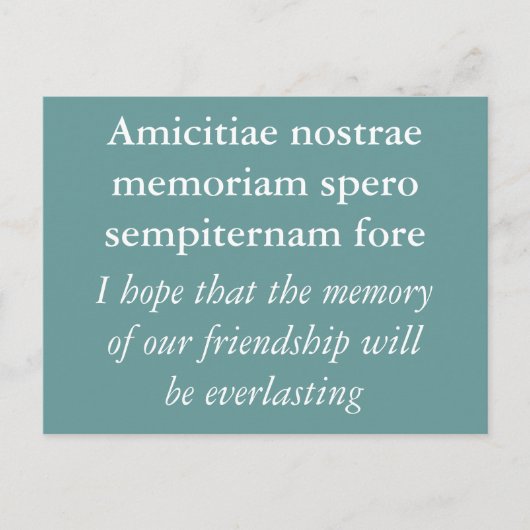 Carte Postale Mémoire de l'amitié - Citation de Cicero (Devant)