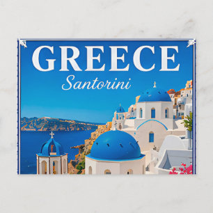 Carte Postale 💙 Mémoire de vacances à Santorin Grèce