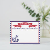 Carte postale Mémoire mariage Moderne Bleu Mer Nau (Debout devant)