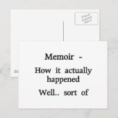 Carte Postale Mémoires Comment c'est arrivé (Devant / Derrière)