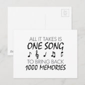 Carte Postale Mémoires de musique (Devant / Derrière)