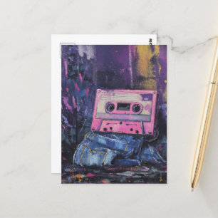 Carte Postale Mémoires Rétro Denim et Cassette Audio