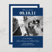 Carte postale mémorable de rappel gras (Navy) (Devant / Derrière)