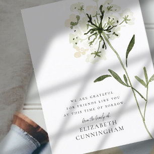 Carte Postale Mémorial Aquarelle Fleur Botaniques Élégant Chic