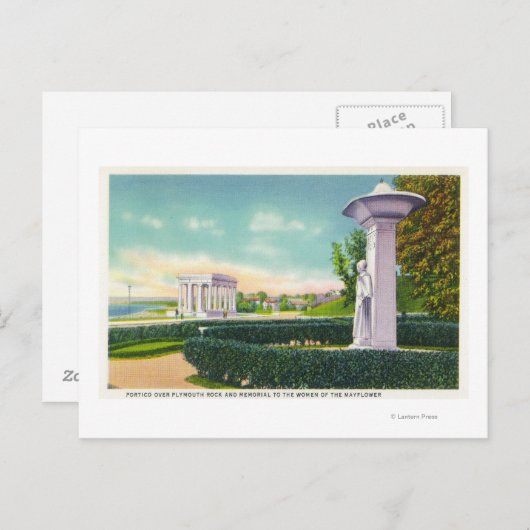 Carte Postale Mémorial aux femmes Mayflower, Vue Portico (Devant / Derrière)