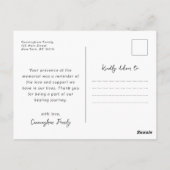 Carte Postale Mémorial Belle vie Moderne Élégant Photo Chic (Dos)