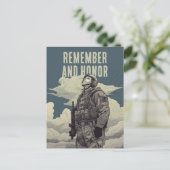 Carte Postale Memorial Day Soldier Clouds Remember and Honor (Debout devant)
