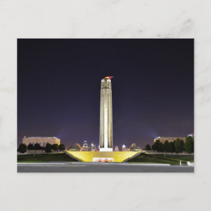 Carte Postale Mémorial de la Liberté à la nuit, Kansas City, Mis