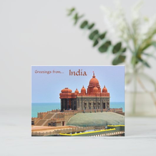 Carte Postale Mémorial de la roche de Vivekananda Kanyakumari In (Debout devant)