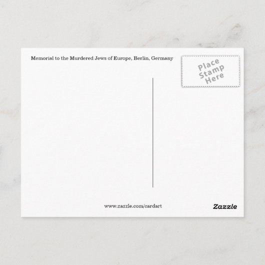 Carte Postale mémorial de l'holocauste (Dos)