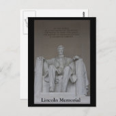 Carte Postale Mémorial de Lincoln (Devant / Derrière)