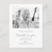 Carte Postale Mémorial Funéraire Élégant Simple Moderne Chic Pho (Devant)