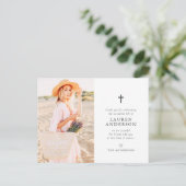 Carte Postale Memorial Funeral Modern Simple Chic Gold Cross (Debout devant)