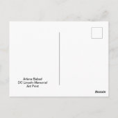 Carte Postale Mémorial Lincoln de Washington, (Dos)