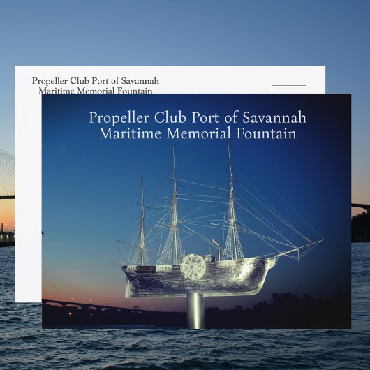Carte Postale Mémorial maritime Savannah GA photographique