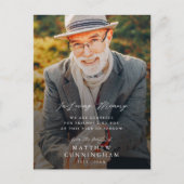 Carte Postale Mémorial Moderne Simple En Mémoire Photo (Devant)