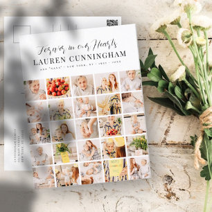 Carte Postale Mémorial moderne Simple Minimaliste 25 Photo Colla