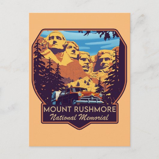 Carte Postale Mémorial national du mont Rushmore (Devant)