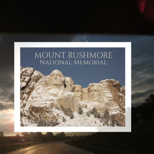 Carte Postale Mémorial national du mont Rushmore, neige hivernal