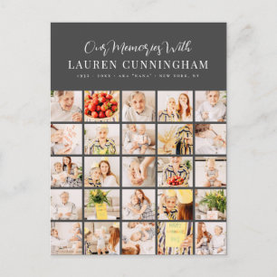 Carte Postale Mémorial Simple Moderne Minimaliste Collage de 25 