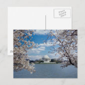 Carte Postale Mémorial Thomas Jefferson avec des fleurs de ceris (Devant / Derrière)