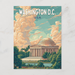 Carte Postale Mémorial Thomas Jefferson de Washington DC Art de