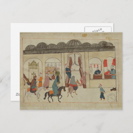Carte Postale Memorie Turchesche' représentant le marché dans (Devant / Derrière)