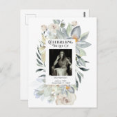 Carte postale mémorielle photo avec cadre en eucal (Devant / Derrière)