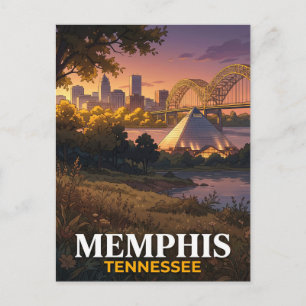 Carte Postale Memphis Tennessee rivière Mississippi Skyline Voya