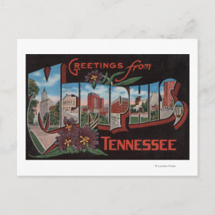 Carte Postale Memphis, Tennessee - Scènes de grandes lettres