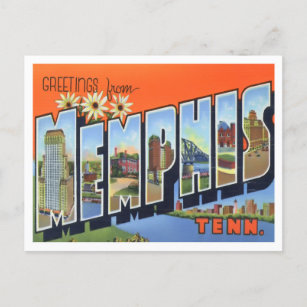 Carte postale Memphis, Tennessee Vintage Big Lette