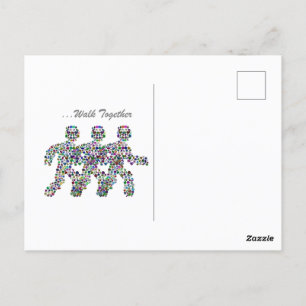 Carte Postale Men in Motion - Gemstone Walking Figure Design