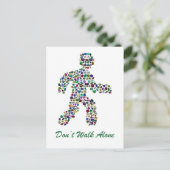 Carte Postale Men in Motion - Gemstone Walking Figure Design (Debout devant)