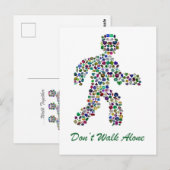 Carte Postale Men in Motion - Gemstone Walking Figure Design (Devant / Derrière)