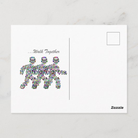 Carte Postale Men in Motion - Gemstone Walking Figure Design (Dos)