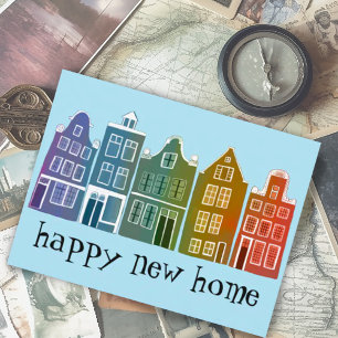 Carte Postale Ménages mignons Amsterdam Voyage Coloré