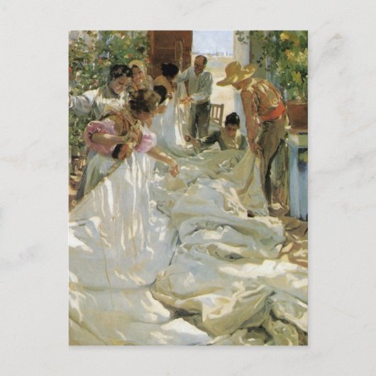 Carte Postale Mending the Sail - Joaquín Sorolla y Bastida (Devant)