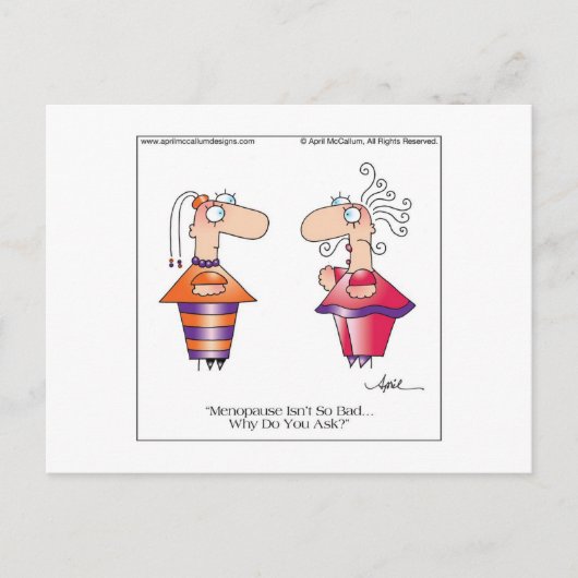 Carte Postale MENOPAUSE Cartoon Postcard par April McCallum (Devant)