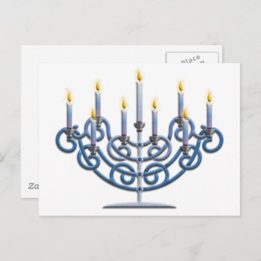 Carte Postale Menorah (Devant / Derrière)