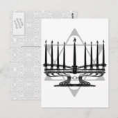 Carte Postale Menorah et étoile (Devant / Derrière)