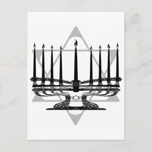 Carte Postale Menorah et étoile (Devant)