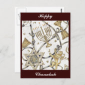 Carte Postale Menorah Hannukah (Devant / Derrière)