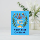 Carte Postale Menorah Magen David persan (Debout devant)
