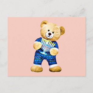 Carte Postale Menorah Teddy Bear