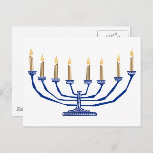 Carte Postale Menorah traditionnelle (Devant / Derrière)