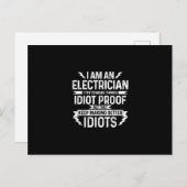 Carte Postale Mens Electrician I Try To Make Things (Devant / Derrière)