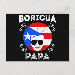 Carte Postale Mens Porto Rico Boricua Latino Papa Fathers Day